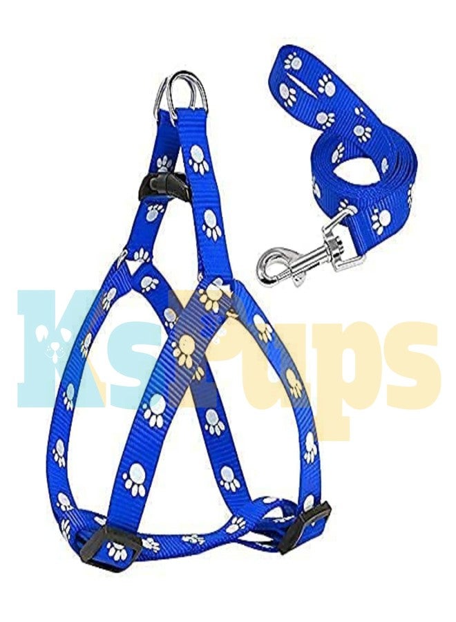 KsPups Nylon Adjustable Leash with Harness Set Printed Nylon Puppy Harness for Small & Medium Dogs Colour May Vary (0.5 INCH), Multicoloured - Image 2
